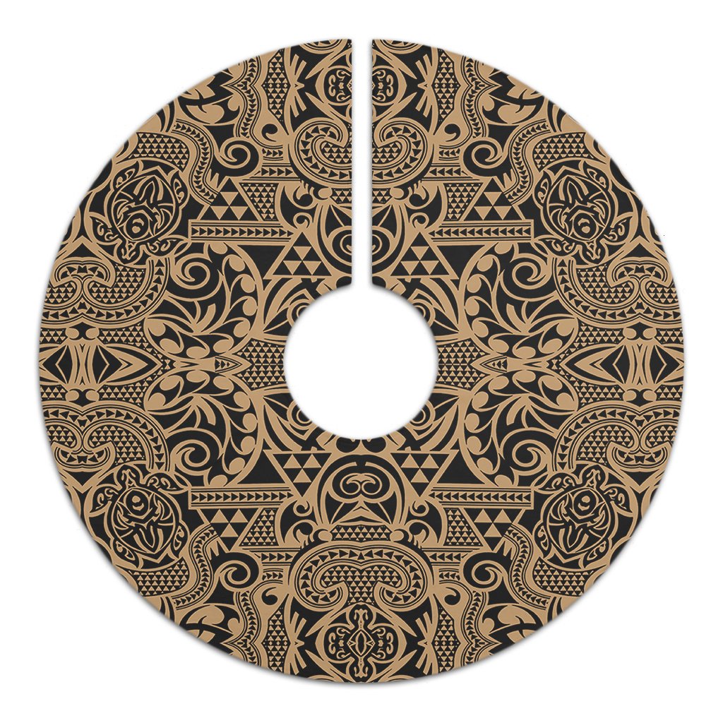 Polynesian Kakau Turtle Gold Tree Skirt - Polynesian Pride