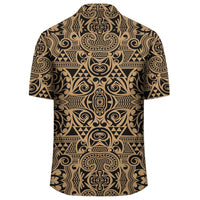 Polynesian Kakau Turtle Gold Hawaiian Shirt - Polynesian Pride