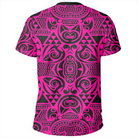 Polynesian Kakau Turtle Pink T Shirt - Polynesian Pride