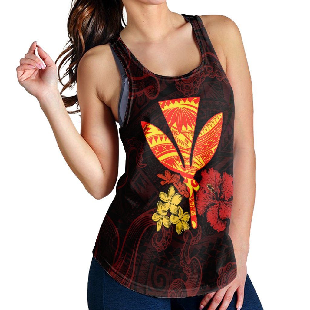 Polynesian Kanaka Maoli Flower Racerback Tank AH - Polynesian Pride