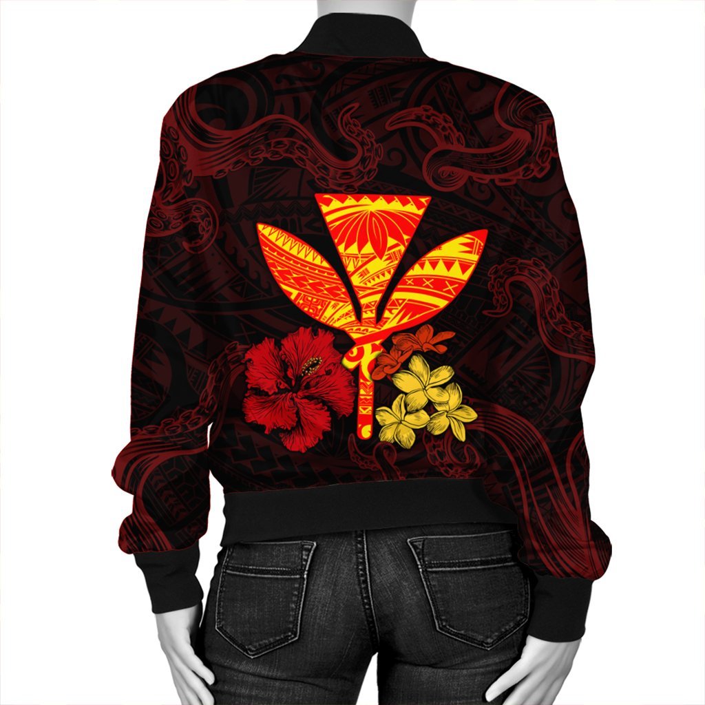 Polynesian Kanaka Maoli Flower Bomber Jacket AH - Polynesian Pride