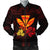 Polynesian Kanaka Maoli Flower Bomber Jacket AH Black Unisex - Polynesian Pride