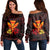 Polynesian Kanaka Maoli Flower Women's Off Shoulder Sweater AH Black - Polynesian Pride