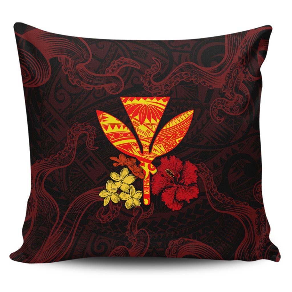 Polynesian Kanaka Maoli Flower Pillow Covers AH Pillow Covers Black - Polynesian Pride