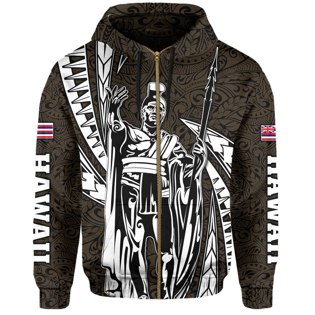 Polynesian King Culture Gold Hoodie (Zip up) Mega Style - Polynesian Pride