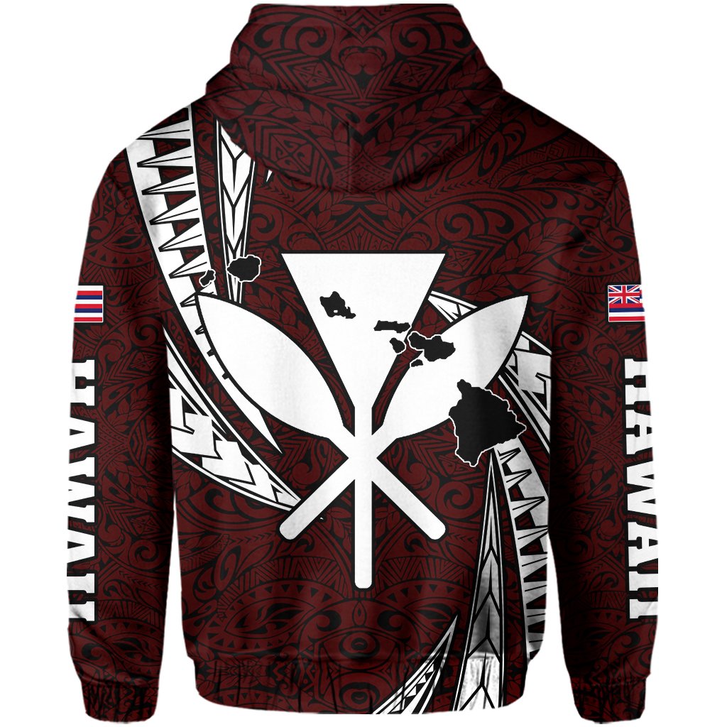 Polynesian King Culture Red Hoodie (Zip up) Mega Style - Polynesian Pride