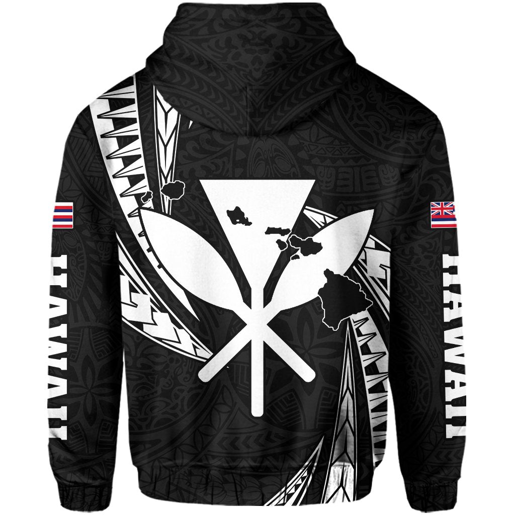 Polynesian King Hawaiian Style Tribal Tattoo Gray Hoodie (Zip up) Mega Style - Polynesian Pride