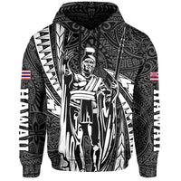 Polynesian King Hawaiian Style Tribal Tattoo White Hoodie Mega Style - Polynesian Pride