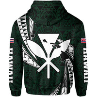 Polynesian King Kakau Turtle Green Hoodie (Zip up) Mega Style - Polynesian Pride