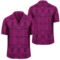 Polynesian Lauhala Mix Pink Hawaiian Shirt Unisex Black - Polynesian Pride
