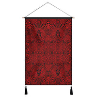 Polynesian Lauhala Mix Red Hanging Poster - AH Hanging Poster 43 x 65 cm Cotton And Linen - Polynesian Pride