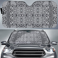 Polynesian Lauhala Mix Car Sun Shade Auto Sun Shade Universal Fit White - Polynesian Pride