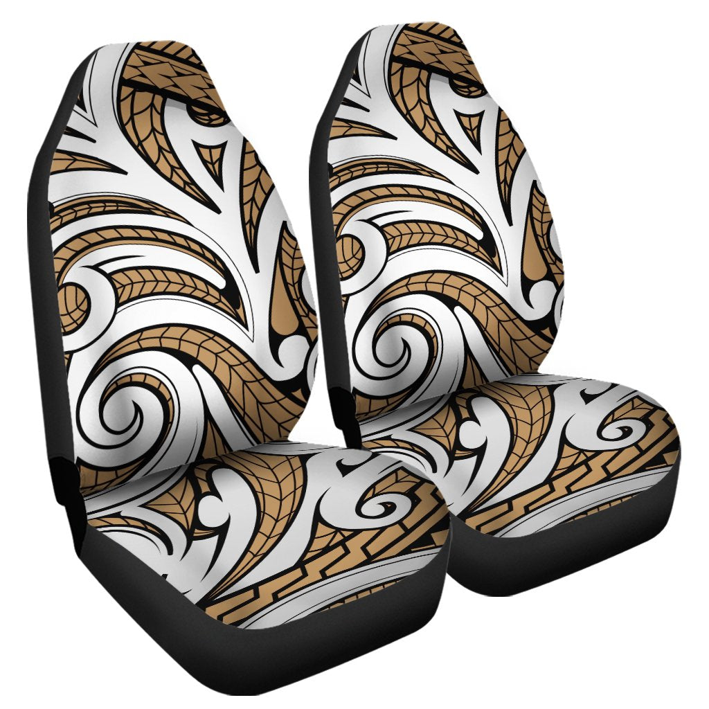 Polynesian Maori Ethnic Ornament Gold Car Seat Cover Universal Fit Gold - Polynesian Pride