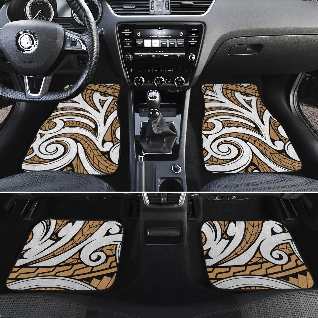 Polynesian Maori Ethnic Ornament Gold Hawaii Car Floor Mats Gold One Size - Polynesian Pride