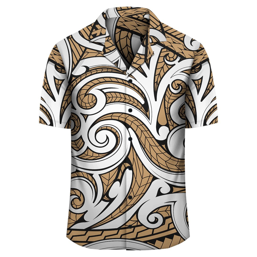 Polynesian Maori Ethnic Ornament Gold Hawaiian Shirt - Polynesian Pride