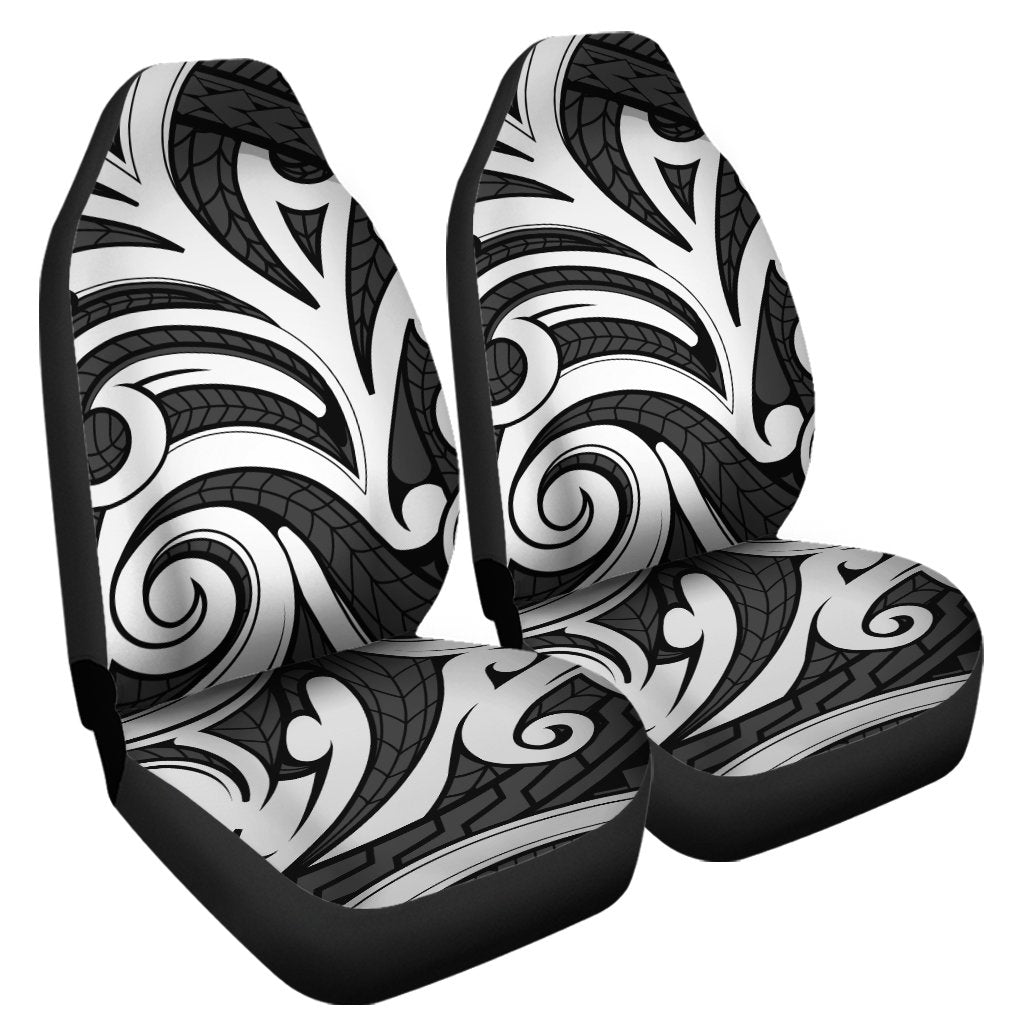 Polynesian Maori Ethnic Ornament Gray Car Seat Cover Universal Fit Gray - Polynesian Pride