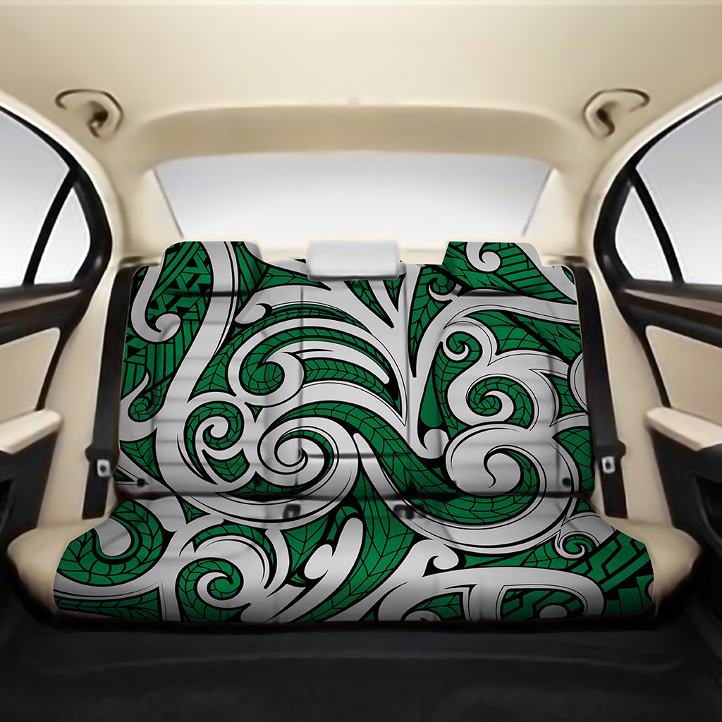 Polynesian Maori Ethnic Ornament Green Back Seat Cover One Size Green Back Car Seat Covers - Polynesian Pride
