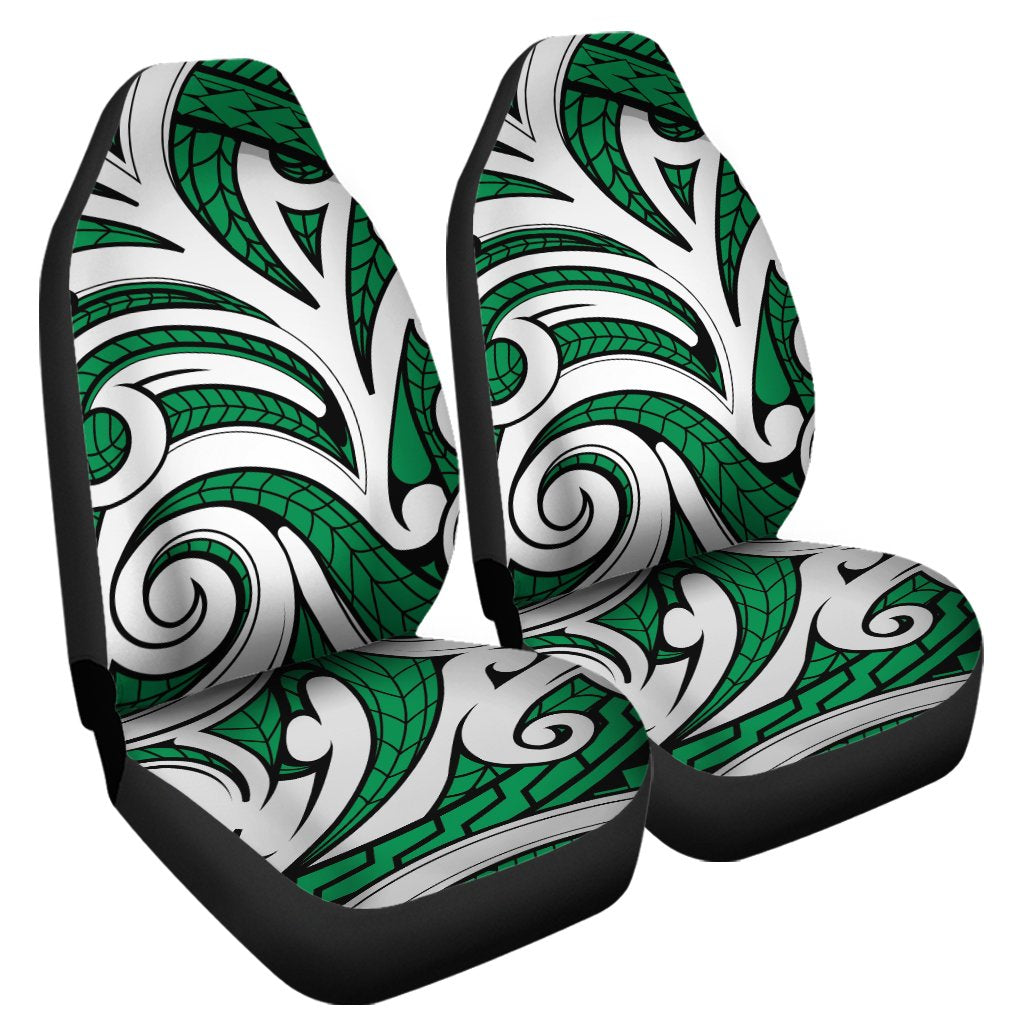 Polynesian Maori Ethnic Ornament Green Car Seat Cover Universal Fit Green - Polynesian Pride