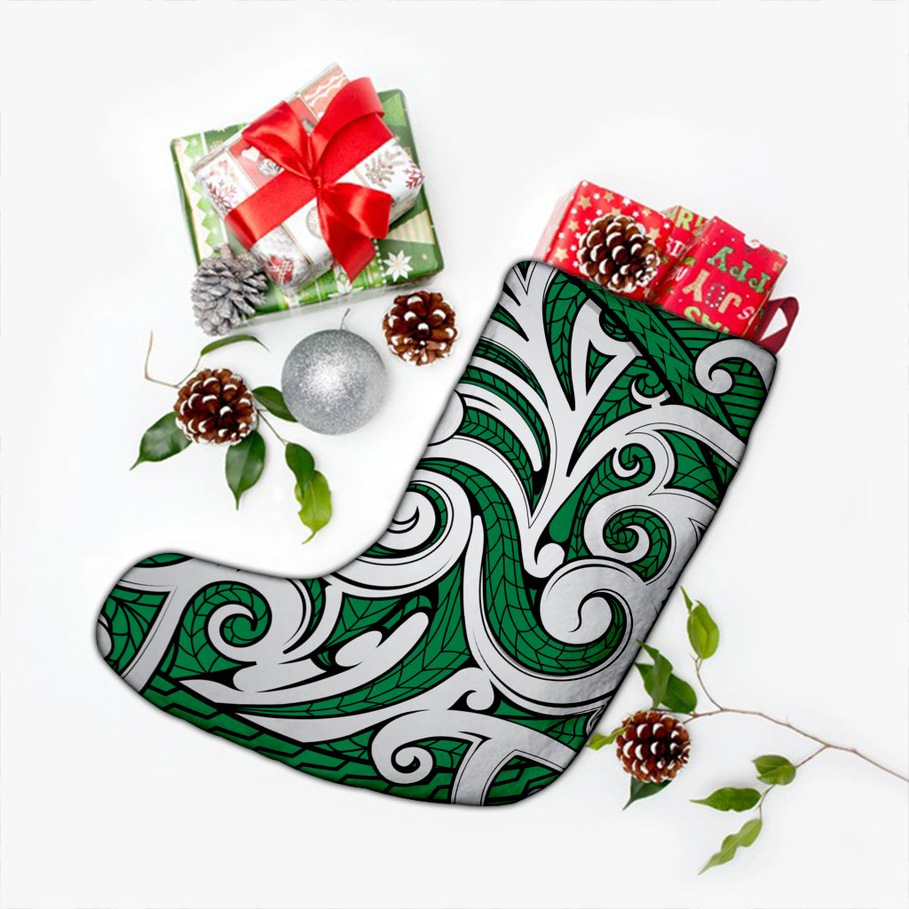 Polynesian Maori Ethnic Ornament Green Christmas Stocking - Polynesian Pride