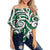 Polynesian Maori Ethnic Ornament Green Hawaii Women's Off Shoulder Wrap Waist Top Green Female - Polynesian Pride