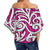 Polynesian Maori Ethnic Ornament Pink Hawaii Women's Off Shoulder Wrap Waist Top - Polynesian Pride