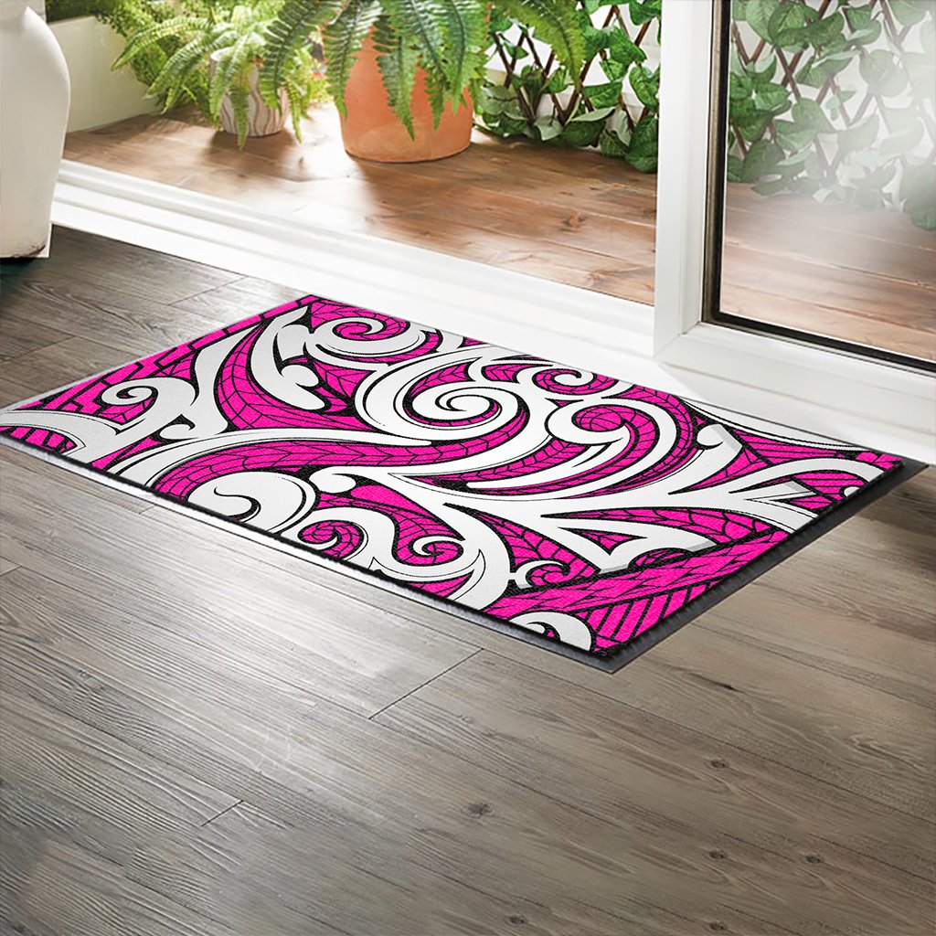 Polynesian Maori Ethnic Ornament Pink Hawaii Door Mat - Polynesian Pride