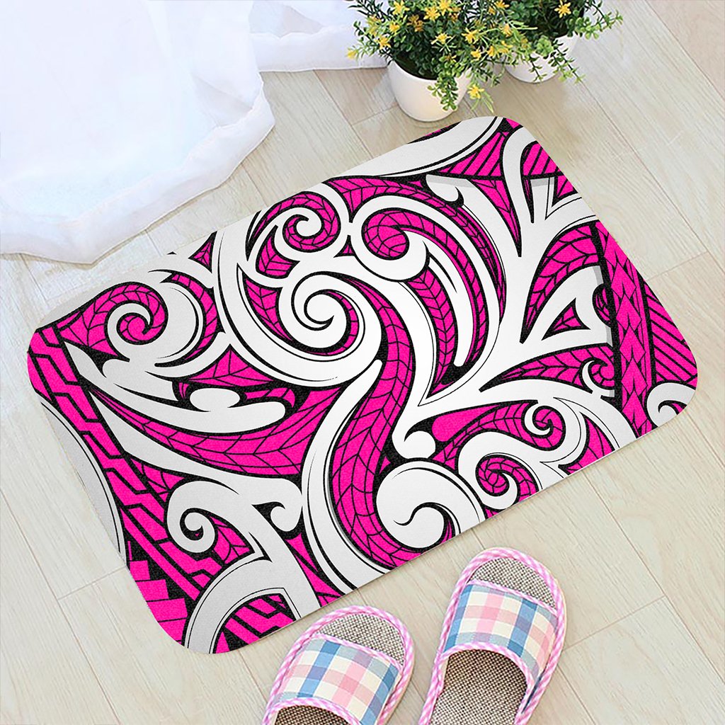 Polynesian Maori Ethnic Ornament Pink Hawaii Door Mat Door Mat Pink - Polynesian Pride