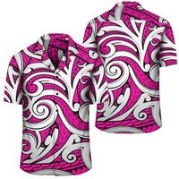 Polynesian Maori Ethnic Ornament Pink Hawaiian Shirt Unisex Black - Polynesian Pride