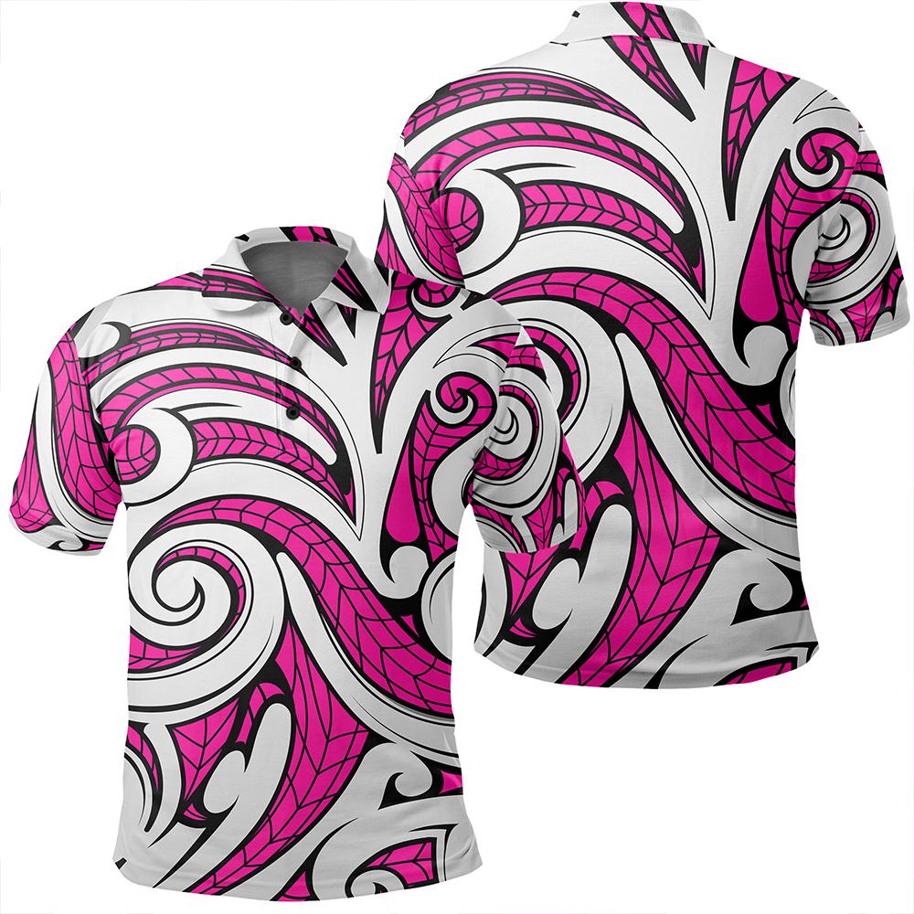 Unisex Polynesian Maori Ethnic Ornament Pink Polo Shirt Unisex Art - Polynesian Pride