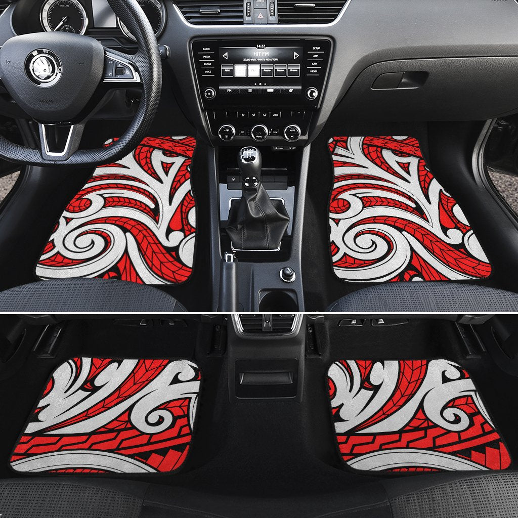 Polynesian Maori Ethnic Ornament Red Hawaii Car Floor Mats Red One Size - Polynesian Pride