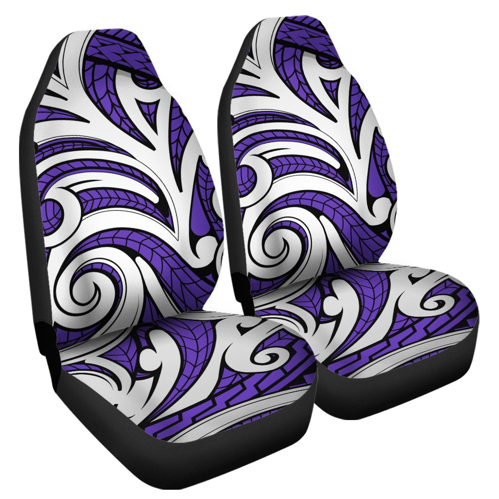 Polynesian Maori Ethnic Ornament Violet Car Seat Cover Universal Fit Purple - Polynesian Pride