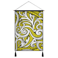 Polynesian Maori Ethnic Ornament Yellow Hanging Poster - AH Hanging Poster 43 x 65 cm Cotton And Linen - Polynesian Pride