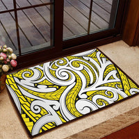 Polynesian Maori Ethnic Ornament Yellow Hawaii Door Mat - Polynesian Pride