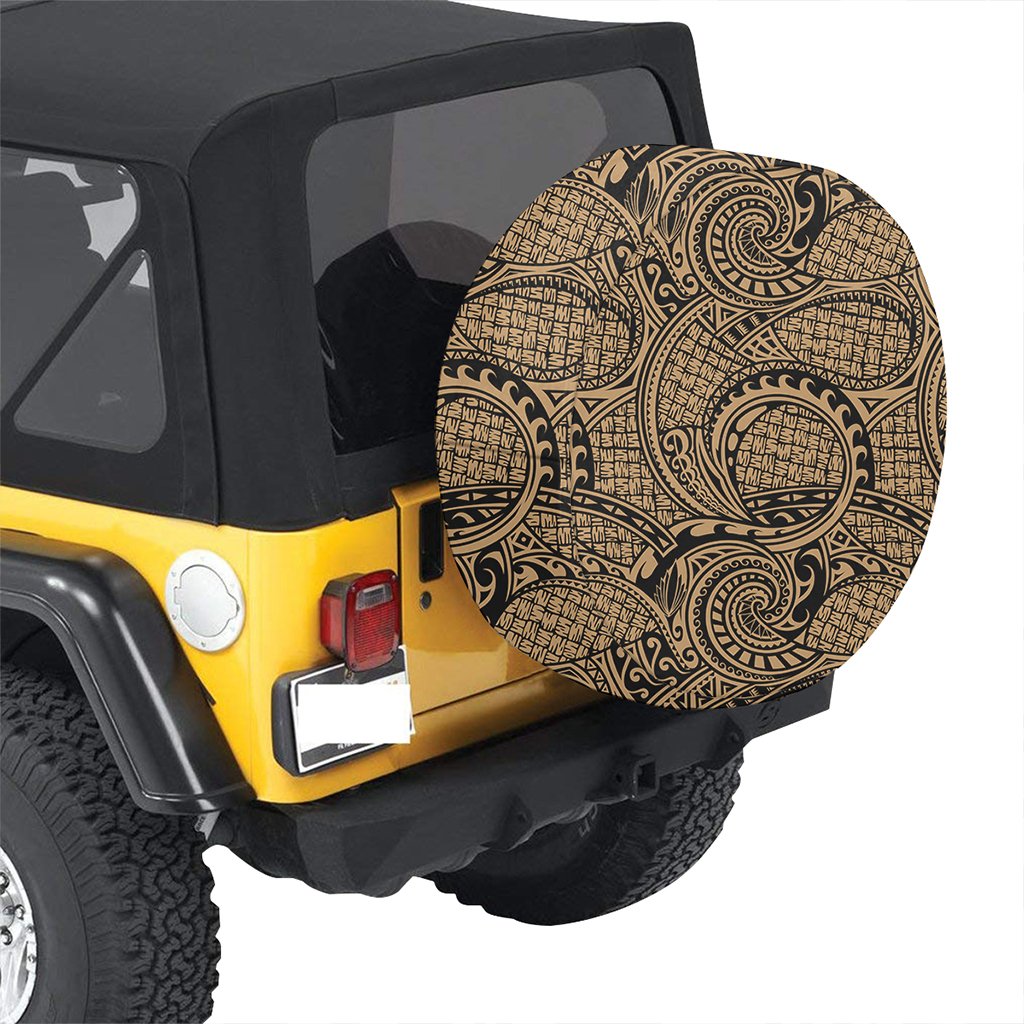 Polynesian Maori Lauhala Gold Hawaii Spare Tire Cover - Polynesian Pride