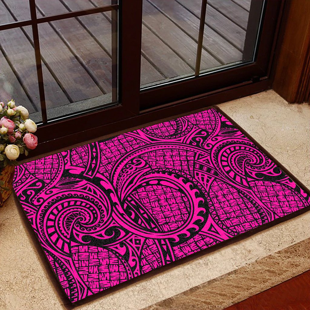 Polynesian Maori Lauhala Pink Hawaii Door Mat - Polynesian Pride