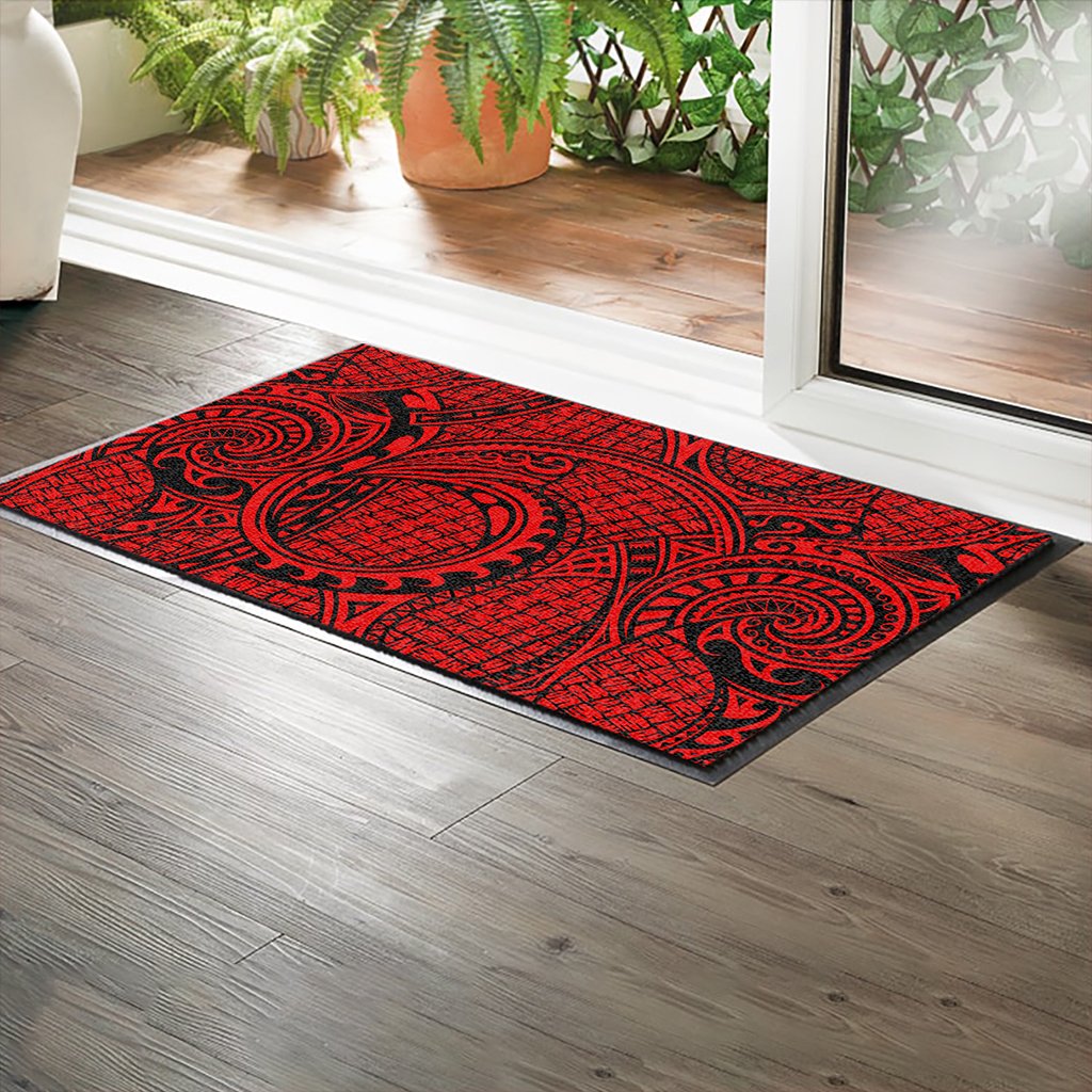 Polynesian Maori Lauhala Red Hawaii Door Mat - Polynesian Pride
