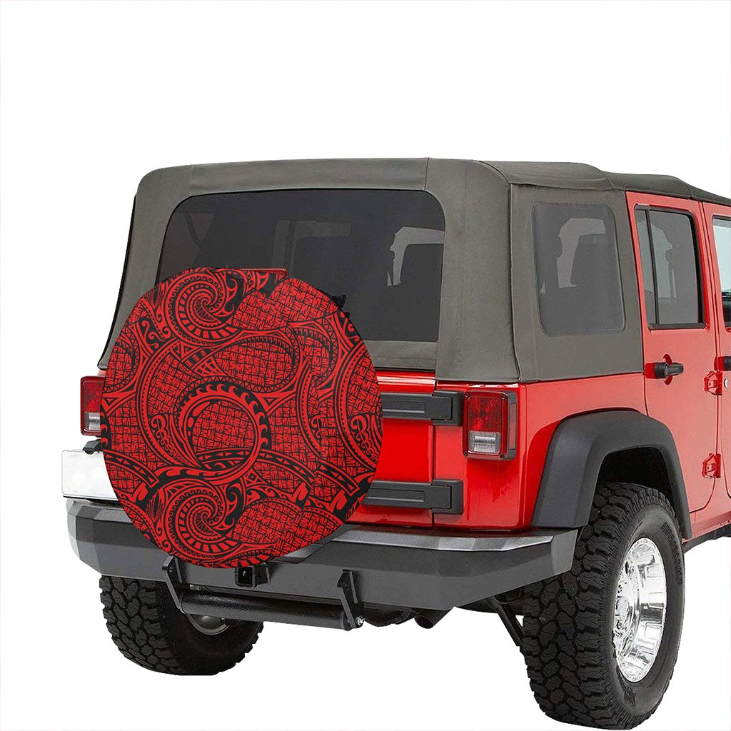 Polynesian Maori Lauhala Red Hawaii Spare Tire Cover - Polynesian Pride