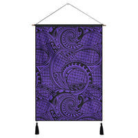 Polynesian Maori Lauhala Violet Hanging Poster - AH Hanging Poster 43 x 65 cm Cotton And Linen - Polynesian Pride