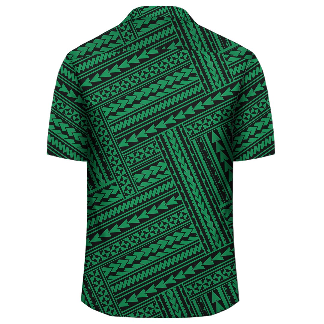 Polynesian Nation Green Hawaiian Shirt - Polynesian Pride