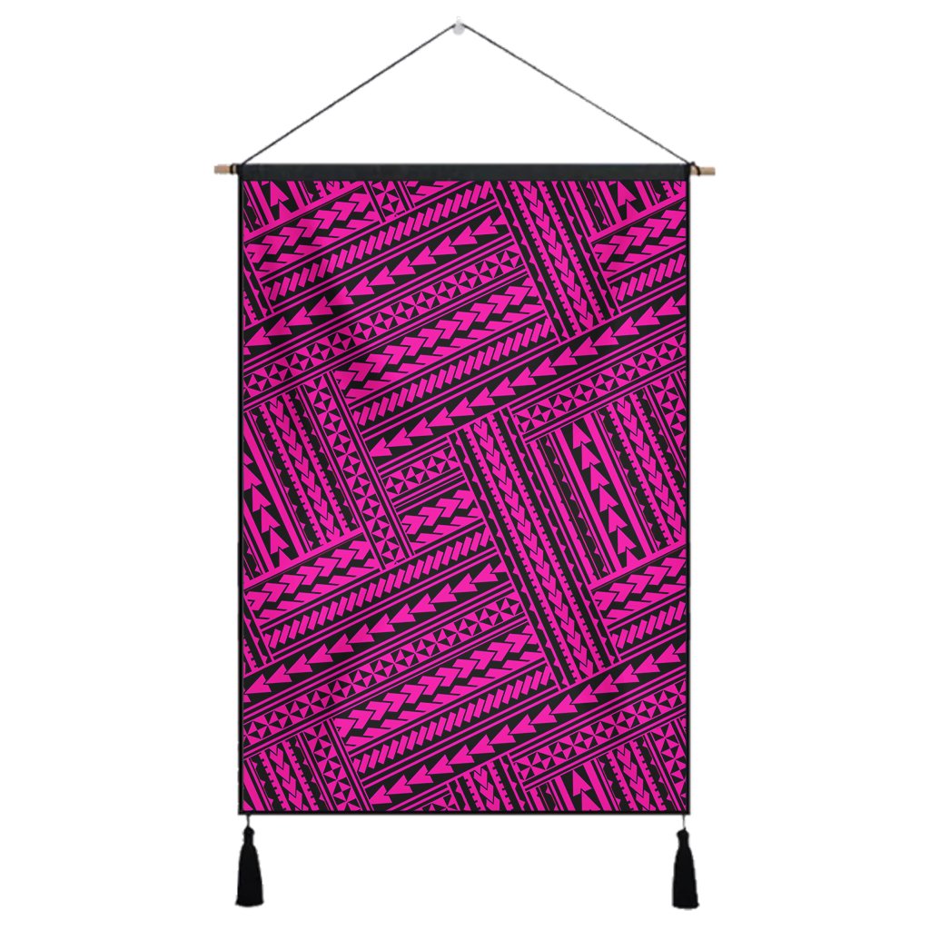 Polynesian Nation Pink Hanging Poster - AH Hanging Poster 43 x 65 cm Cotton And Linen - Polynesian Pride