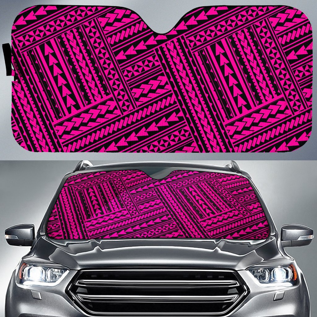 Polynesian Nation Car Sun Shade Auto Sun Shade Universal Fit Pink - Polynesian Pride