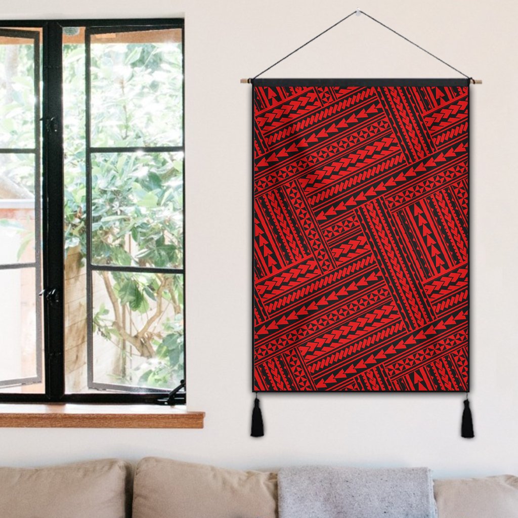 Polynesian Nation Red Hanging Poster - AH Hanging Poster 50 x 75 cm Cotton And Linen - Polynesian Pride