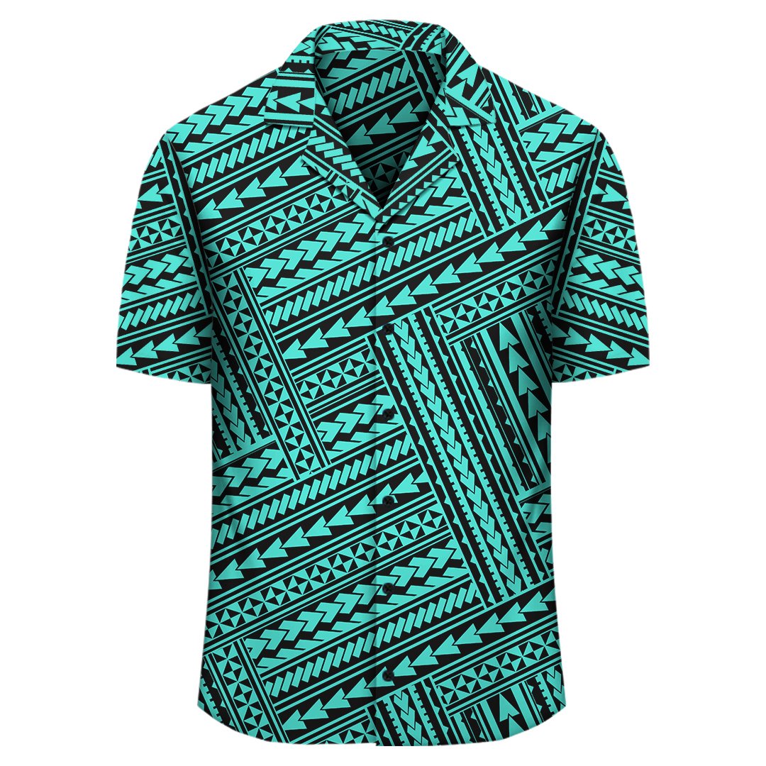 Polynesian Nation Turquoise Hawaiian Shirt - Polynesian Pride