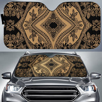 Polynesian Plumeria Mix Car Sun Shade Auto Sun Shade Universal Fit Gold Black - Polynesian Pride
