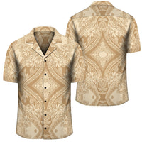 Polynesian Plumeria Mix Gold Hawaiian Shirt Unisex Black - Polynesian Pride