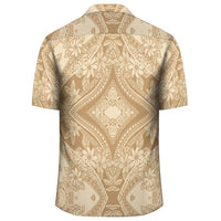 Polynesian Plumeria Mix Gold Hawaiian Shirt - Polynesian Pride