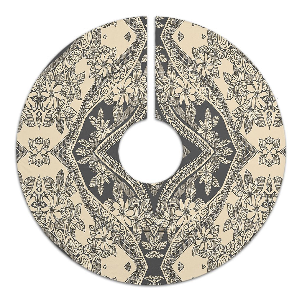 Polynesian Plumeria Mix Gray Tree Skirt - Polynesian Pride