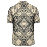 Polynesian Plumeria Mix Gray Hawaiian Shirt - Polynesian Pride