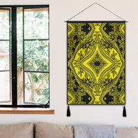 Polynesian Plumeria Mix Yellow Black Hanging Poster - AH Hanging Poster 50 x 75 cm Cotton And Linen - Polynesian Pride