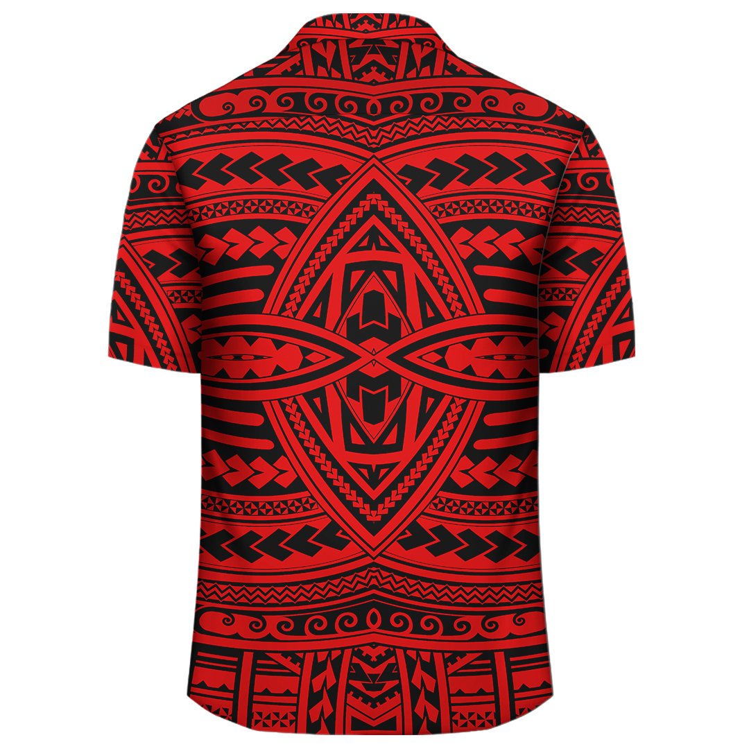 Polynesian Seamless Red Hawaiian Shirt - Polynesian Pride